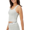 Hanes Women’s Originals Rib Crop Tank Top 2-Pack, Comfywear Stretch Cotton Cropped Top(Heather Grey Marle/Black)