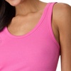 Hanes Women’s Originals Rib Crop Tank Top 2-Pack, Comfywear Stretch Cotton Cropped Top(Pink Oleander/White)