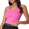 Hanes Women’s Originals Rib Crop Tank Top 2-Pack, Comfywear Stretch Cotton Cropped Top(Pink Oleander/White)