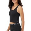 Hanes Women’s Originals Rib Crop Tank Top 2-Pack, Comfywear Stretch Cotton Cropped Top(White/Black)