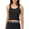 Hanes Women’s Originals Rib Crop Tank Top 2-Pack, Comfywear Stretch Cotton Cropped Top(White/Black)