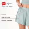 Hanes Women’s Originals Sleep Shorts, 2-Pack, Comfywear Supersoft Lounge Shorts Pack, 3.25″(Cocoa Butter/Rosey Red)