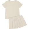 Hanes Women’s Pajama Set, Sleepwear V-Neck Tee & Sleep Shorts Loungewear(Cocoa Butter)