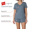 Hanes Women’s Pajama Set, Sleepwear V-Neck Tee & Sleep Shorts Loungewear(Cocoa Butter)