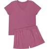 Hanes Women’s Pajama Set, Sleepwear V-Neck Tee & Sleep Shorts Loungewear(Mauve Mood)