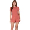 Hanes Women’s Originals 2-piece Lounge Set, Supersoft Cropped Baby Doll Tee & Sleep Shorts Loungewear Set(Natural Cedar/Natural Cedar)