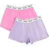 Hanes Womens Originals Pajama Shorts Pack, 2-Pack, Comfywear Pajamas for Women Set, Loungewear Clothing, Sleep Shorts(Vega Violet/Strawberry Pink)
