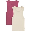 Hanes Women’s Originals Racerback Crop Tank, 2-Pack, Comfywear Supersoft Rib Cropped Tank Top Loungewear Pack(Cocoa Butter/Mauve Mood)