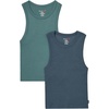 Hanes Women’s Originals Racerback Crop Tank, 2-Pack, Comfywear Supersoft Rib Cropped Tank Top Loungewear Pack(Stargazer Grey/Faded Sage Green)