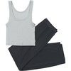 Hanes Women’s Originals SuperSoft Comfywear 2 Piece Crop Tank & Lounge Pants Loungewear Set(Soft Celadon/Asphalt)