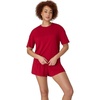 Hanes Women’s Pajamas Set, Comfywear Pajamas for Women Set, Originals SupertSoft Loungewear, T-Shirt & Sleep Shorts(Rosey Red)