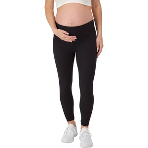 Hanes Women’s Maternity Leak Protection 7/8 Leggings, Pregnancy Leggings with Built-in Underwear, 25” Inseam(Black)