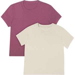 Hanes Women’s Originals Baby Doll Tee, 2-Pack, Comfywear Supersoft Rib T-Shirt, Loungewear Pack(Cocoa Butter/Mauve Mood)