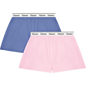 Hanes Womens Originals Pajama Shorts Pack, 2-Pack, Comfywear Pajamas for Women Set, Loungewear Clothing, Sleep Shorts(Beaming Violet/Dreamhouse Pink)