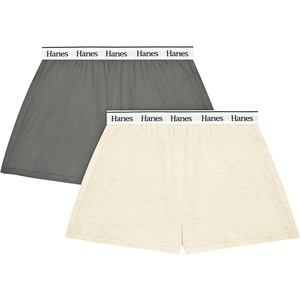 Hanes Womens Originals Pajama Shorts Pack, 2-Pack, Comfywear Pajamas for Women Set, Loungewear Clothing, Sleep Shorts(Grey Charm/Oatmeal Marle)