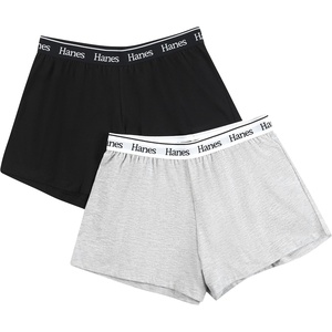 Hanes Womens Originals Pajama Shorts Pack, 2-Pack, Comfywear Pajamas for Women Set, Loungewear Clothing, Sleep Shorts(Heather Grey Marle/Black)