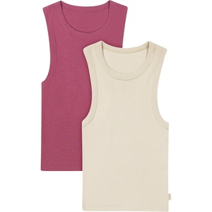 Hanes Women’s Originals Racerback Crop Tank, 2-Pack, Comfywear Supersoft Rib Cropped Tank Top Loungewear Pack(Cocoa Butter/Mauve Mood)