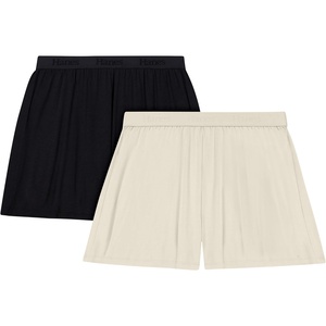 Hanes Women’s Originals Sleep Shorts, 2-Pack, Comfywear Supersoft Lounge Shorts Pack, 3.25″(Black/Cocoa Butter)