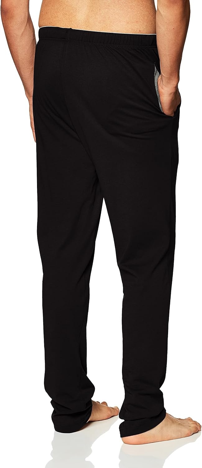 image:imageHanes Mens Solid Knit Sleep Pant With Pockets and DrawstringBlack