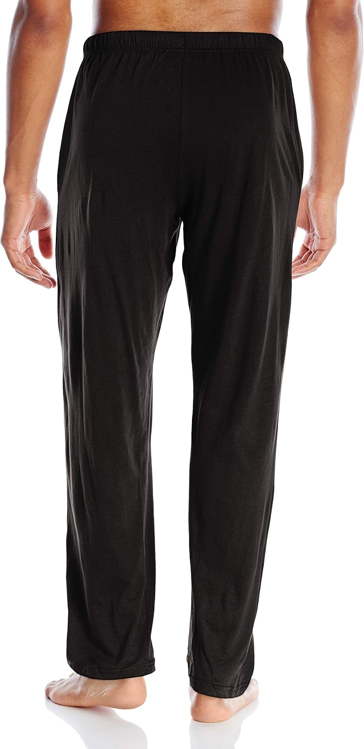 image:imageHanes Mens Solid Knit Sleep Pant With Pockets and DrawstringBlack