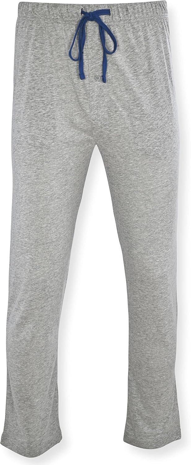 image:imageHanes Mens Solid Knit Sleep Pant With Pockets and DrawstringBlackActive Grey