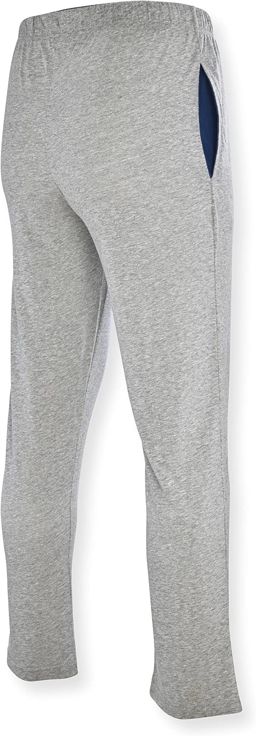 image:imageHanes Mens Solid Knit Sleep Pant With Pockets and DrawstringBlackActive Grey