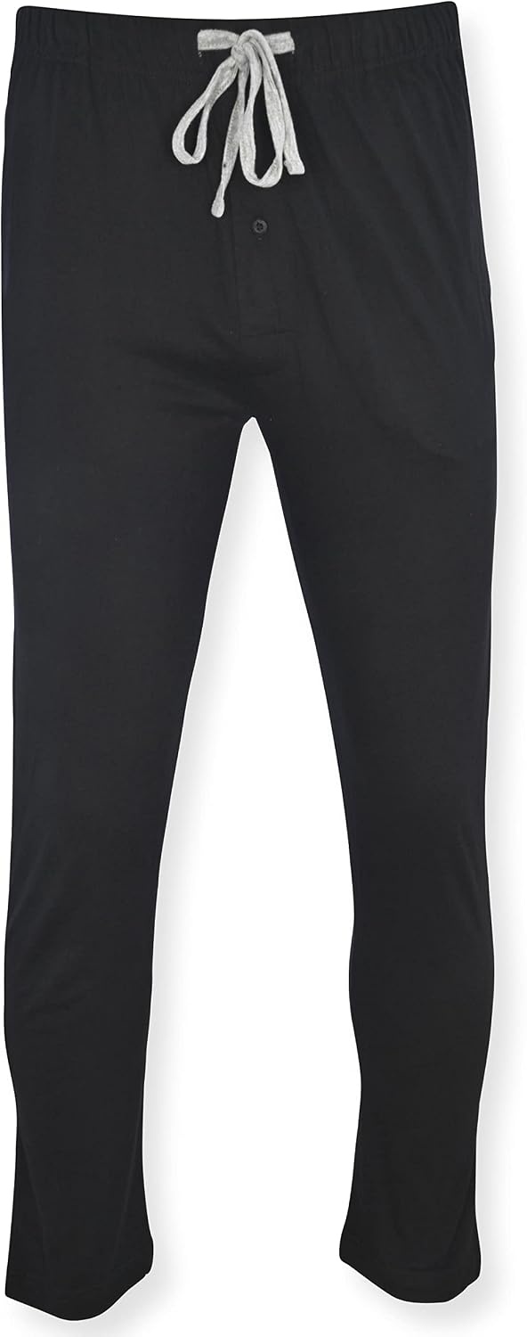 image:imageHanes Mens Solid Knit Sleep Pant With Pockets and DrawstringBlackActive Grey