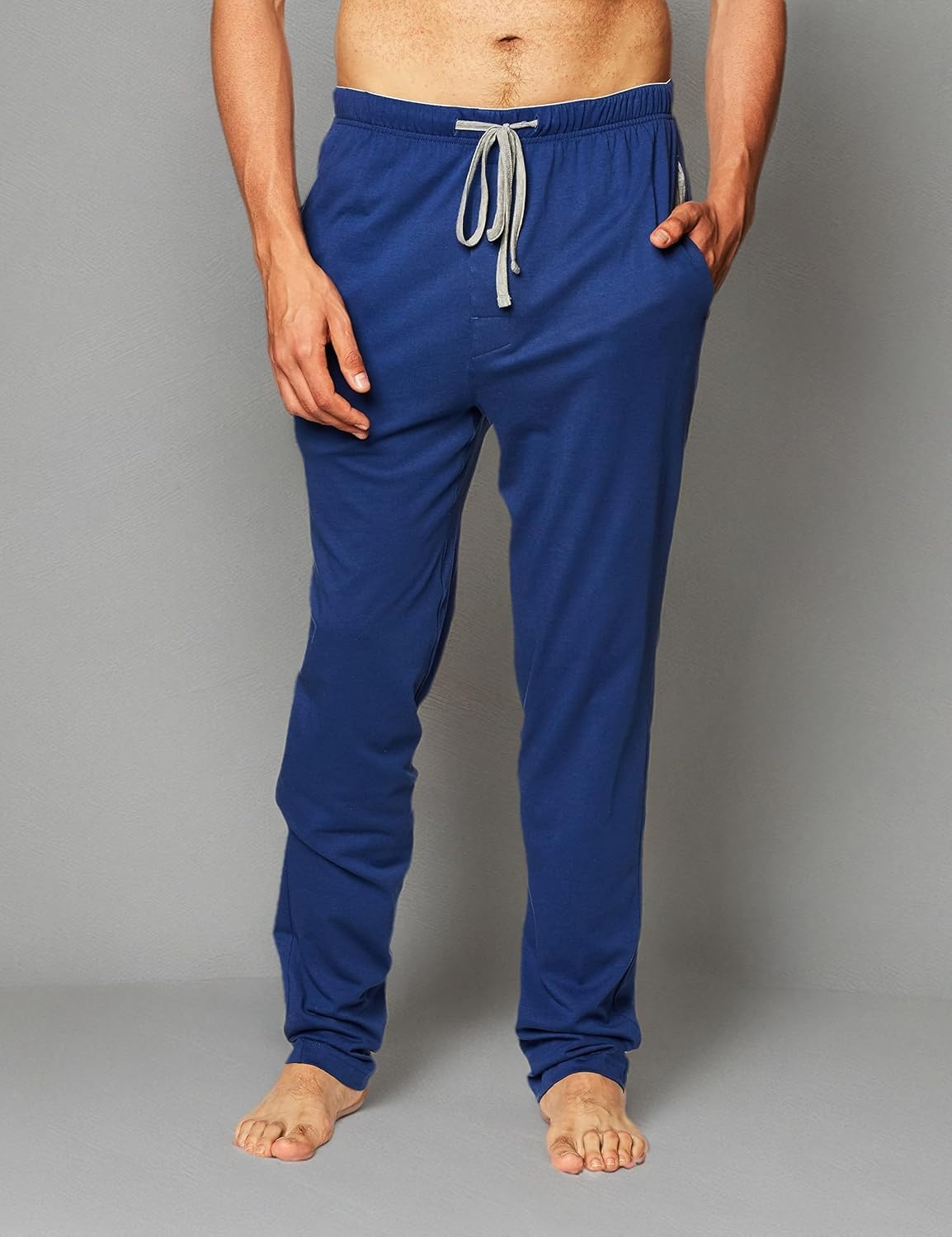 image:imageHanes Mens Solid Knit Sleep Pant With Pockets and DrawstringBlue