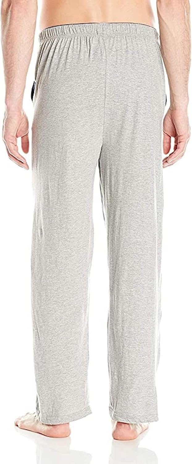 image:imageHanes Mens Solid Knit Sleep Pant With Pockets and DrawstringBlueActive Grey