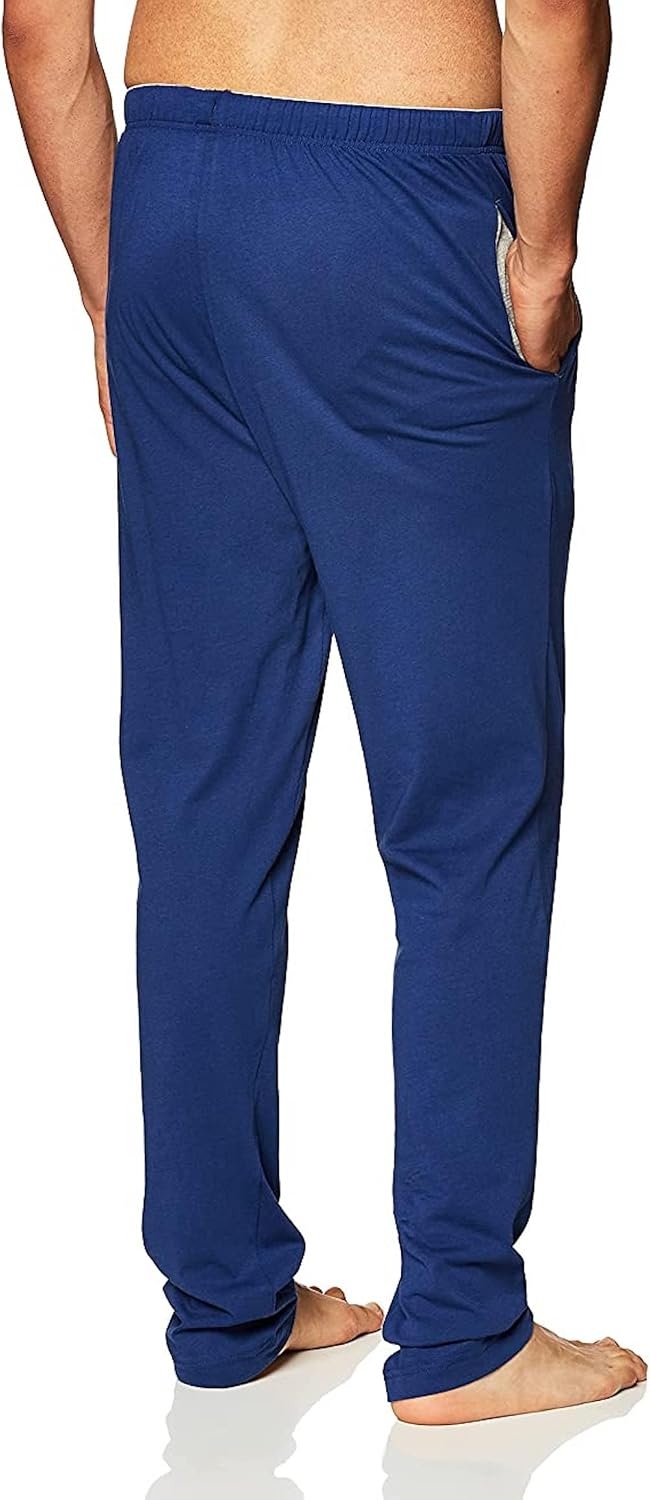 image:imageHanes Mens Solid Knit Sleep Pant With Pockets and DrawstringBlueActive Grey