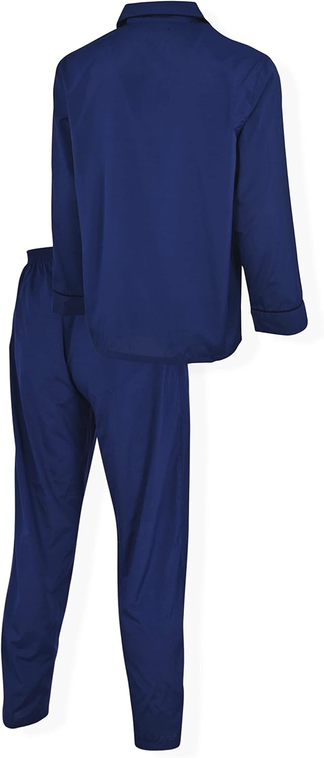 image:imageHanes Mens Woven PlainWeave Pajama SetNavy Heather