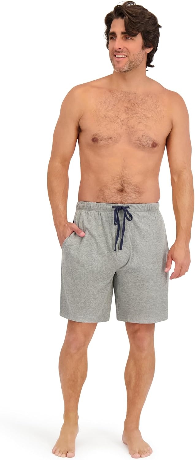 image:imageHanes Mens Woven ShortBlue DepthHeather Grey