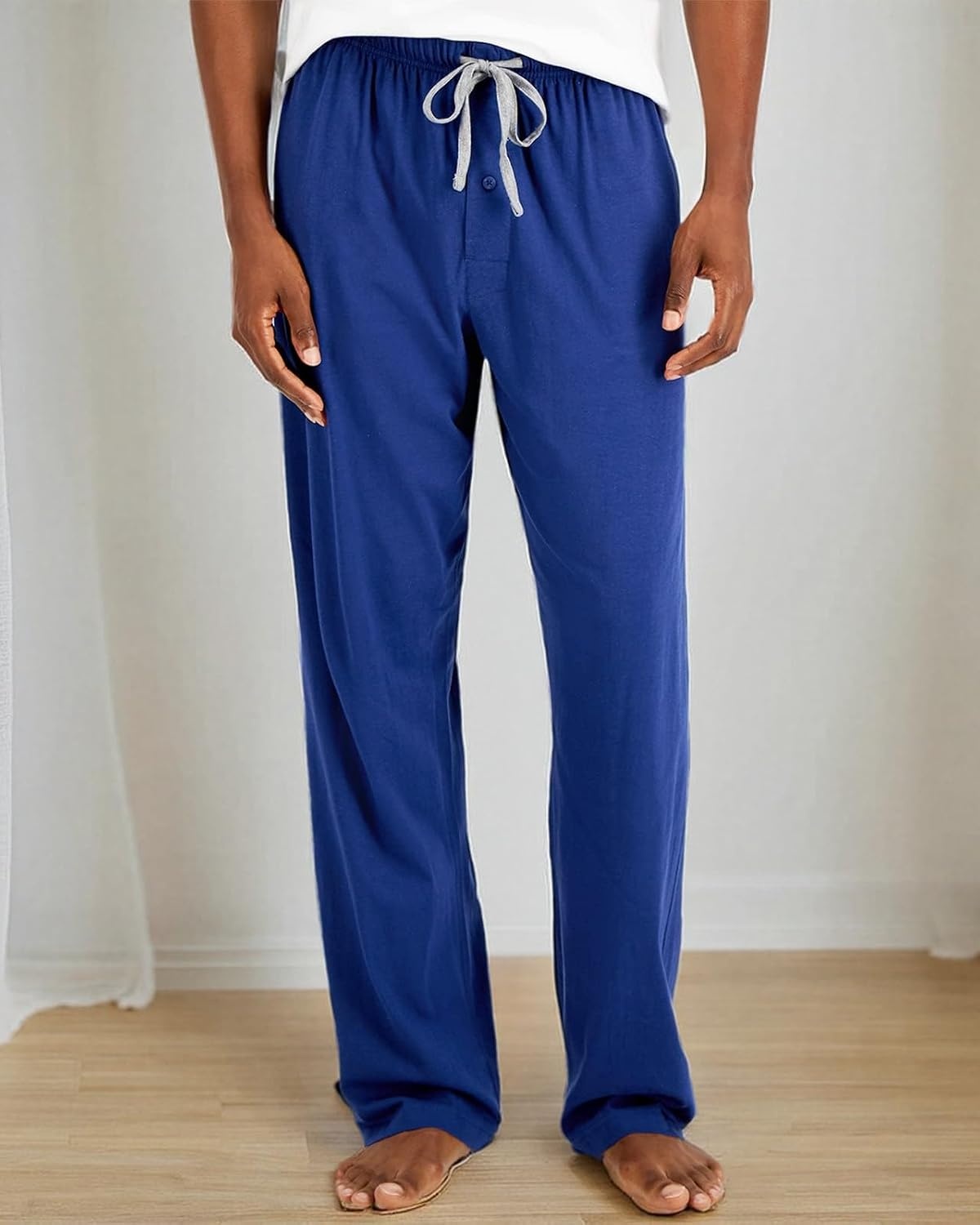 image:imageHanes Mens XTemp Jersey Cotton Sleep Pajama Lounge Pants with Pockets Pj Bottoms Extended SizesBlue