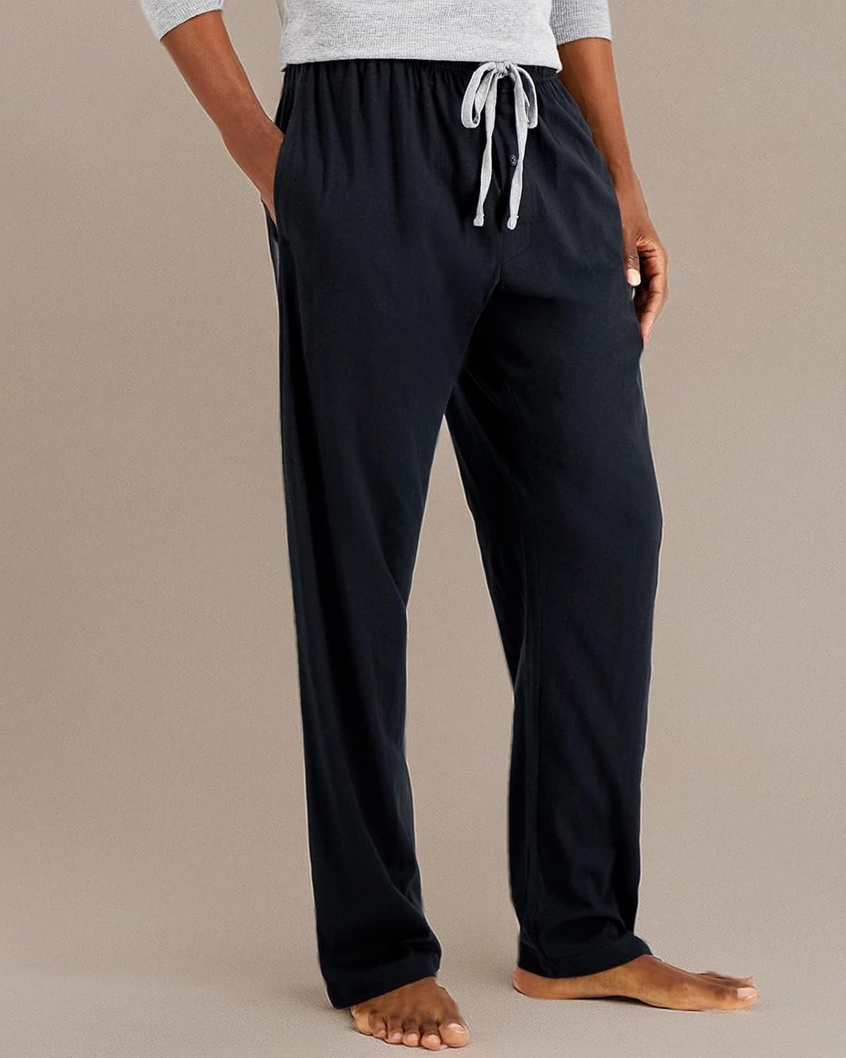 image:imageHanes Mens XTemp Jersey Cotton Sleep Pajama Lounge Pants with Pockets Pj Bottoms Extended SizesMidnight Black