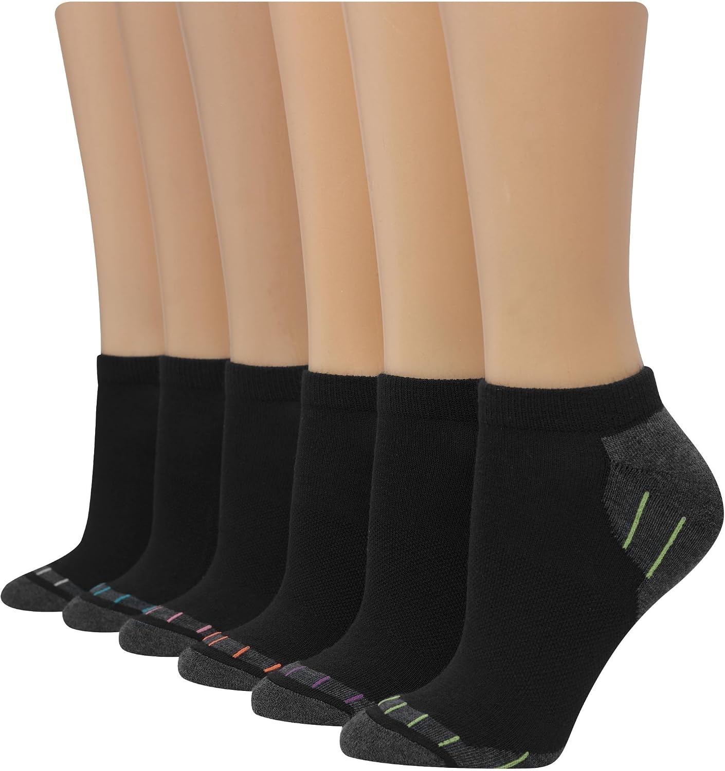 image:imageHanes Womens 6Pair Comfort Fit No Show SocksBlack 6 Pack