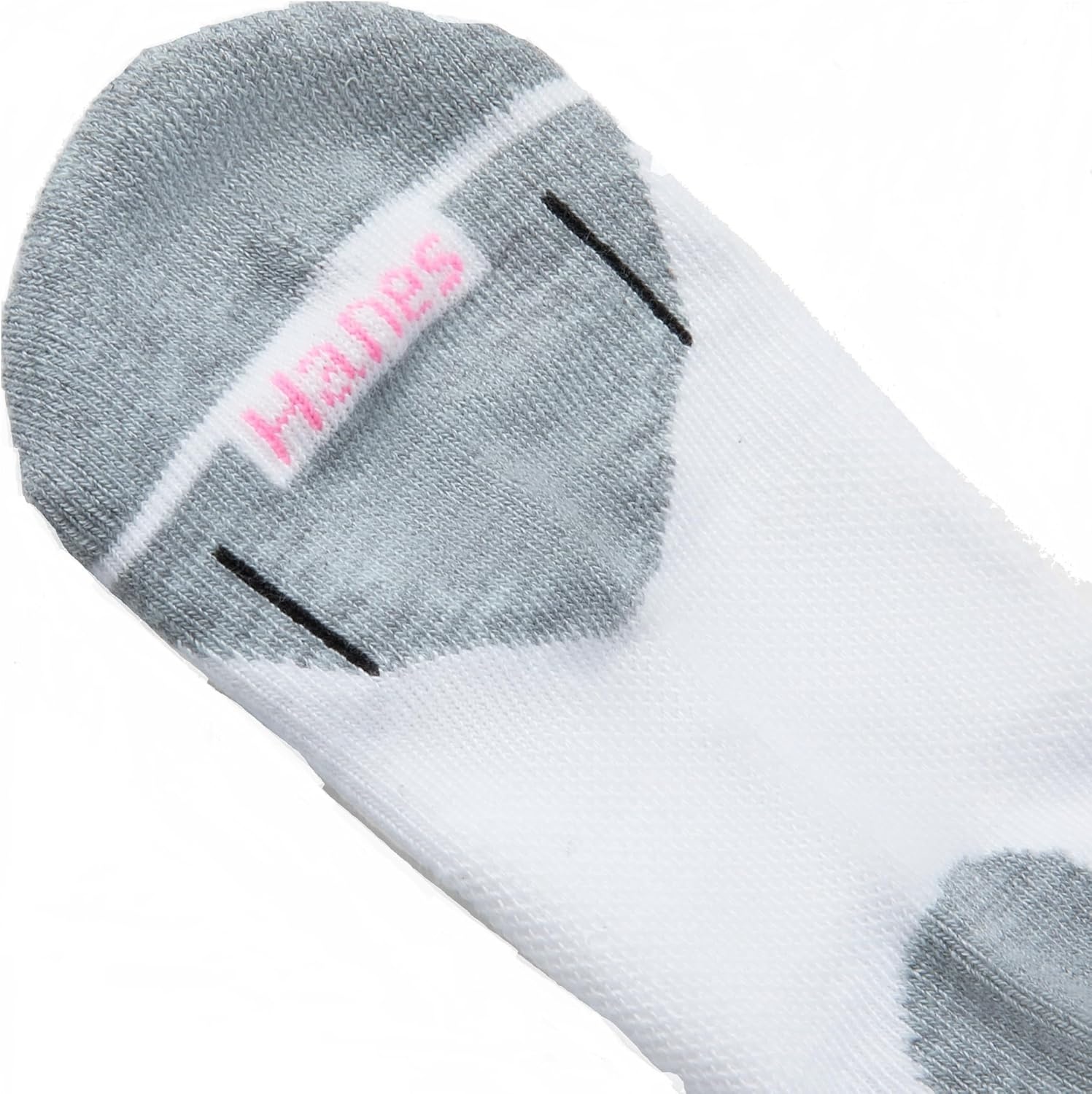 image:imageHanes Womens 6Pair Comfort Fit No Show SocksWhite With Gray 6 Pack