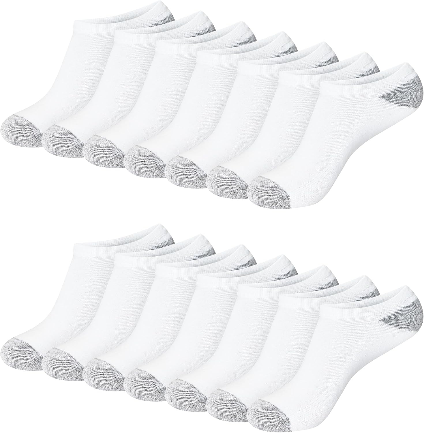 image:imageHanes Womens Crew Ankle and NoShow MoistureWicking Cushioned Athletic Socks 14 PackWhite