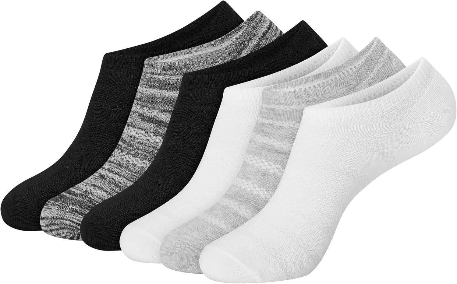 image:imageHanes Womens Socks Lightweight Breathable Socks No Show and Super No Show 6PackBlackGrey
