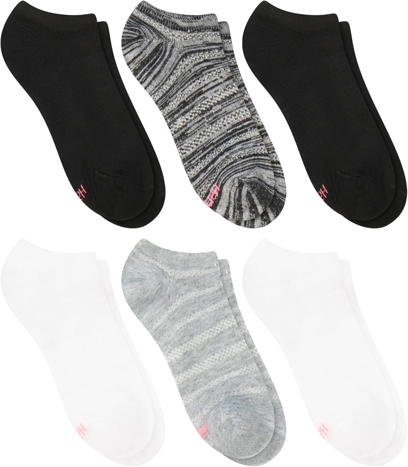 image:imageHanes Womens Socks Lightweight Breathable Socks No Show and Super No Show 6PackBlackGrey