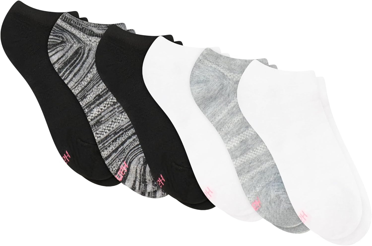 image:imageHanes Womens Socks Lightweight Breathable Socks No Show and Super No Show 6PackBlackGrey