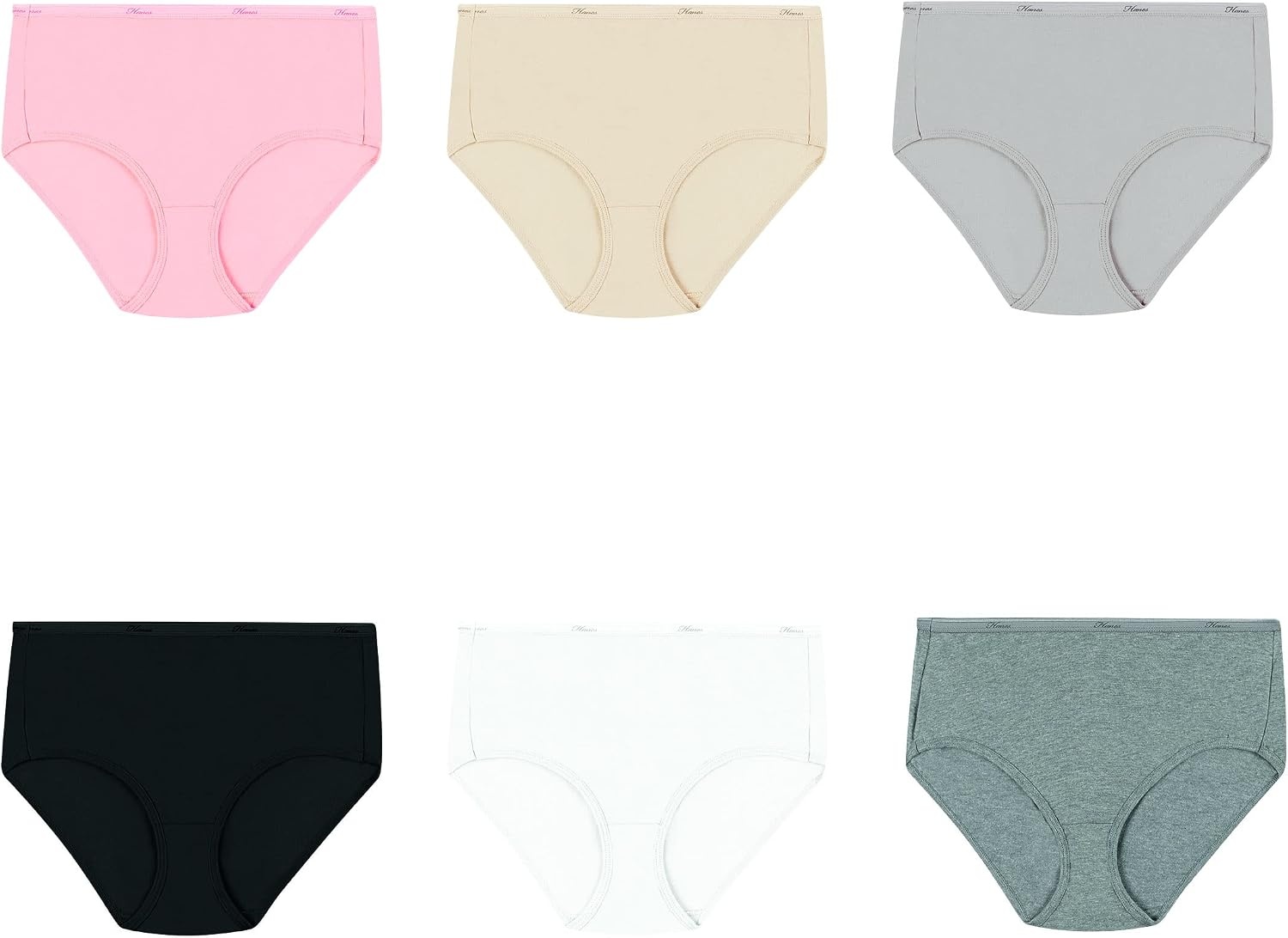image:imageHanes womens HiCut Panties Pack Lightweight Cotton HiCuts 6Pack Retired Colors May VaryAssorted Neutral Solids Brief