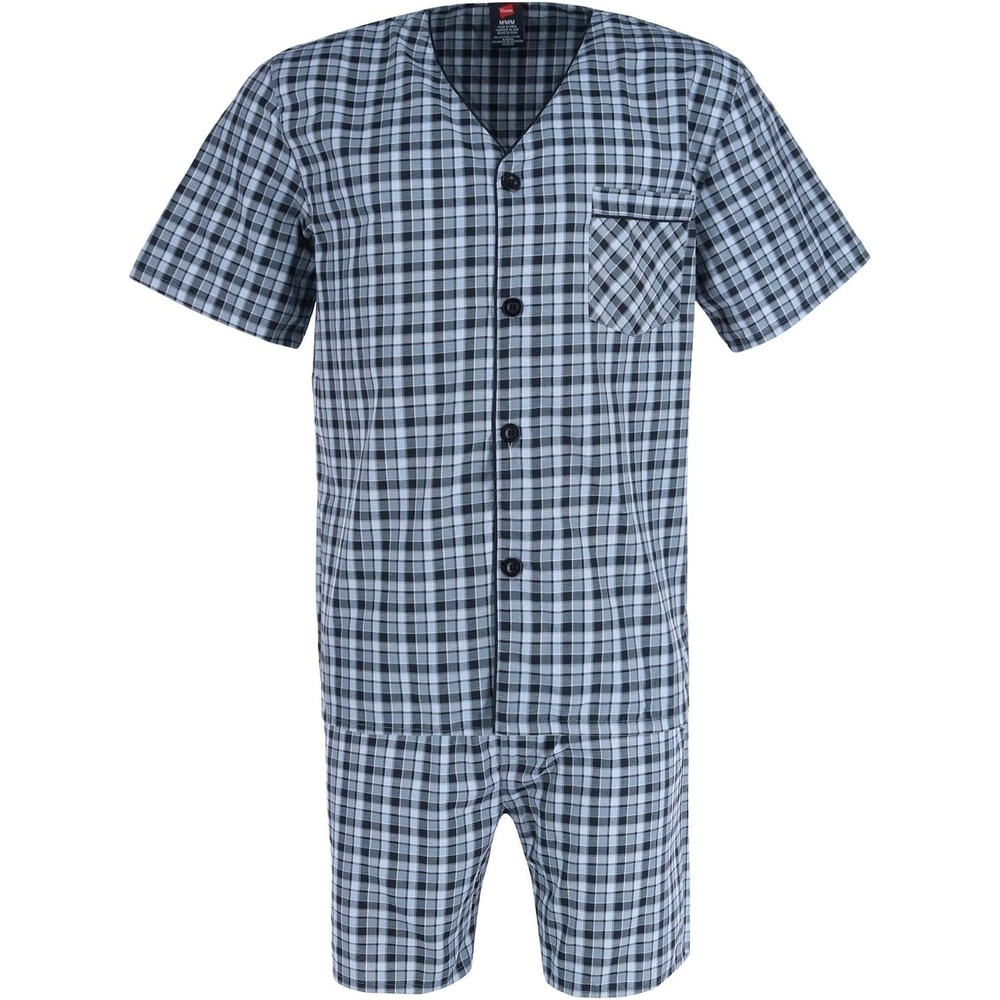 image:imageHanes Mens Hanes Short Sleeve Pj SetBlackgrey