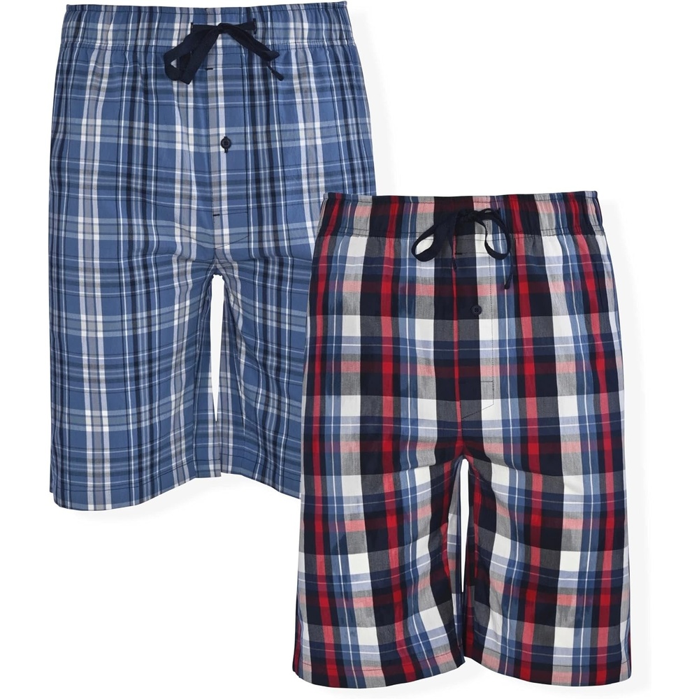 image:imageHanes Mens Woven ShortRedBlue
