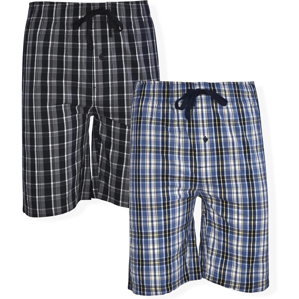 image:imageHanes Mens Woven ShortsBlueBlack