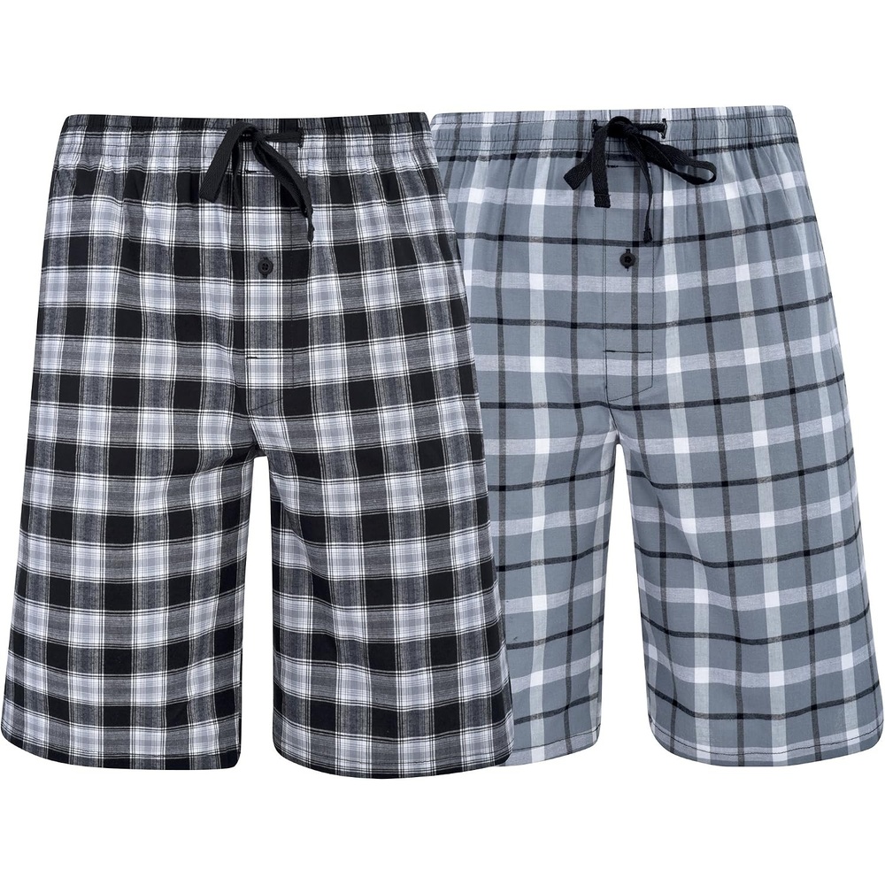 image:imageHanes Mens Woven ShortsGrey Black