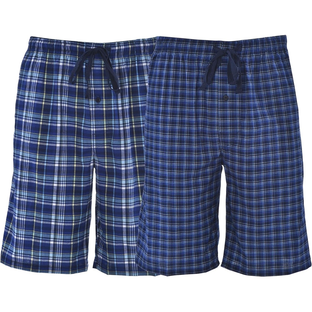 image:imageHanes Mens Woven ShortsNavy Plaid
