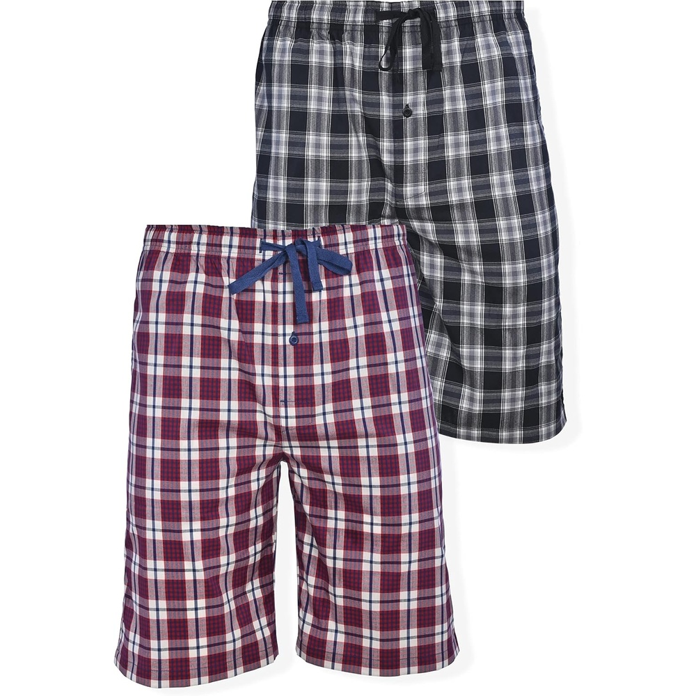 image:imageHanes Mens Woven ShortsRedBlack