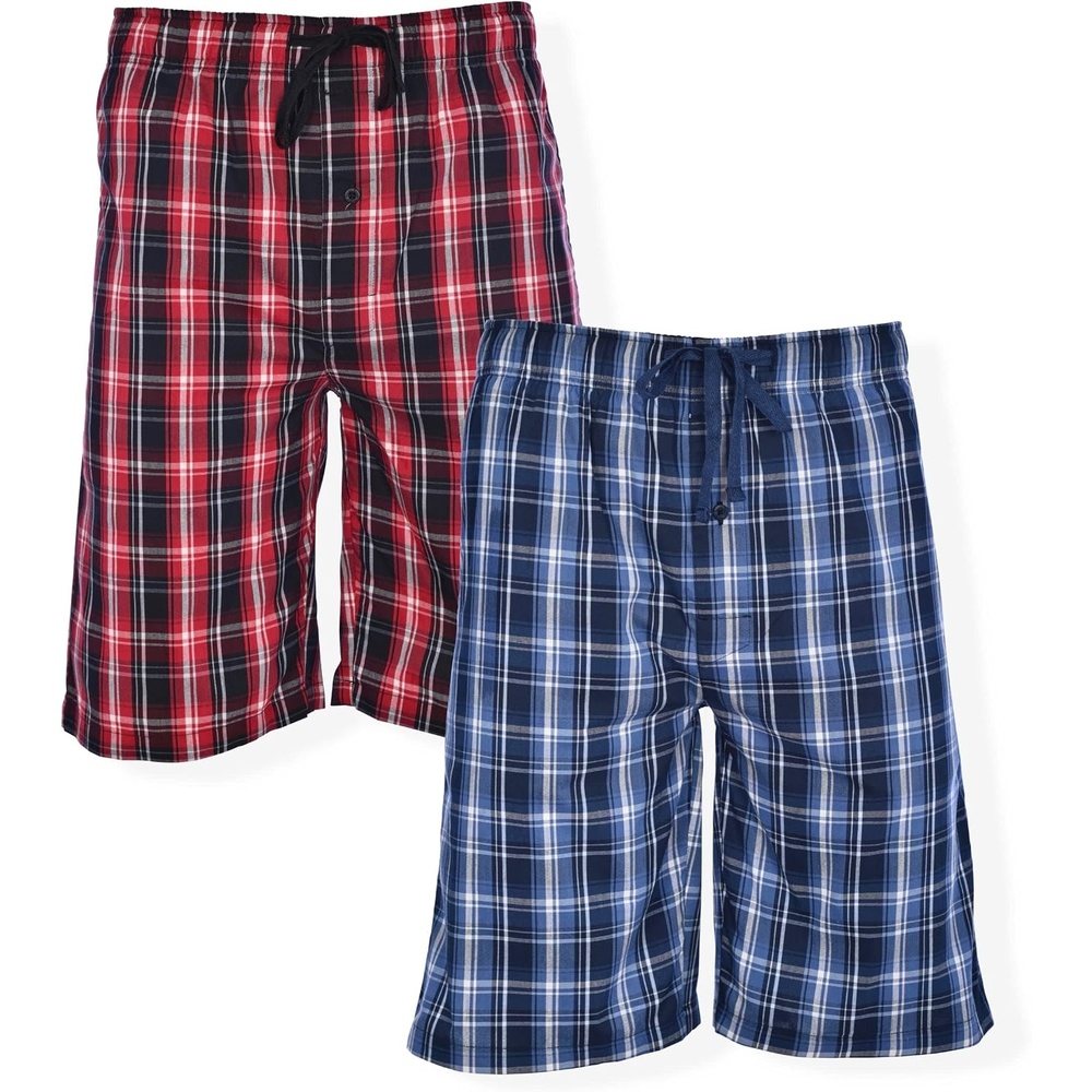 image:imageHanes Mens Woven ShortsRedNavy