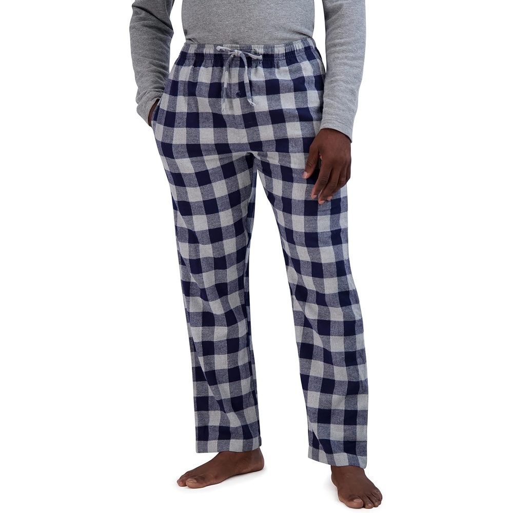 image:imageHanes Ultimate Mens Flannel Pajama Pants Plaid Cotton Loungewear Pj Bottoms with Pockets Extended SizesNavy Buffalo