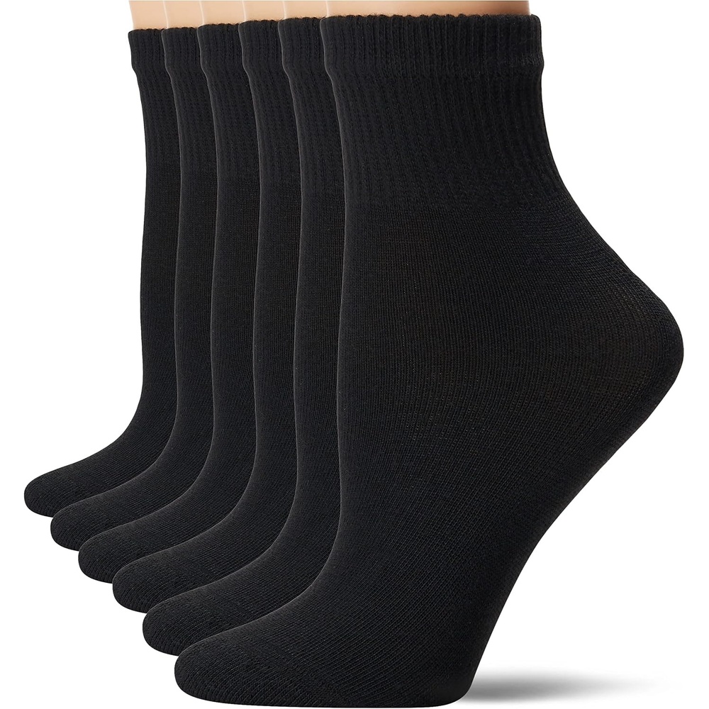 image:imageHanes Womens Crew Ankle amp No Show Socks 6 Pairs Cushioned Quarter Socks for Women Shoe Sizes 59 amp 812BlackBegonia Pink